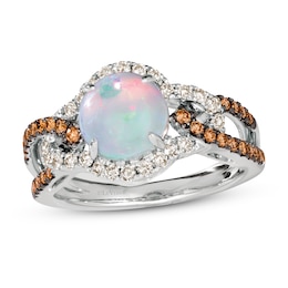 Previously Owned Le Vian Natural Opal Ring 1/2 ct tw Diamonds 14K Vanilla Gold