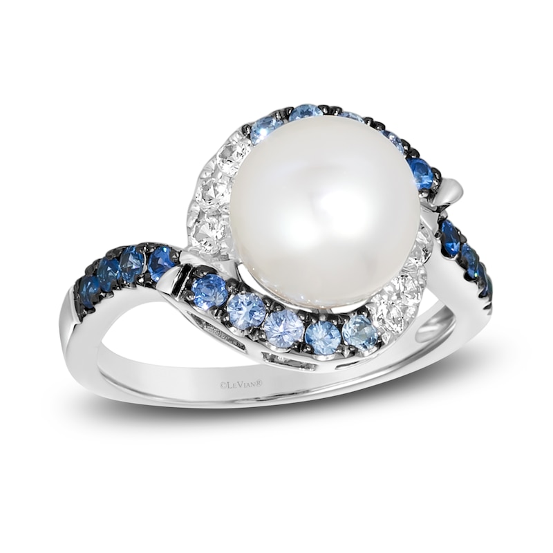 Previously Owned Le Vian Natural Sapphire & Freshwater Cultured Pearl Ring 14K Vanilla Gold