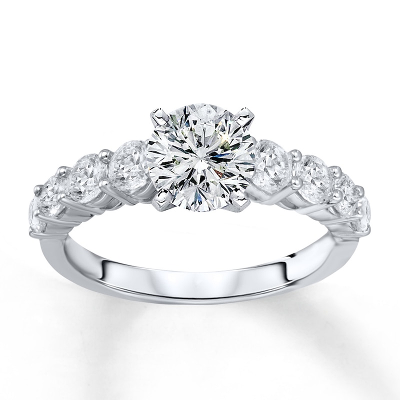 Main Image 3 of Previously Owned Diamond Engagement Ring Setting 1 ct tw Round 14K White Gold