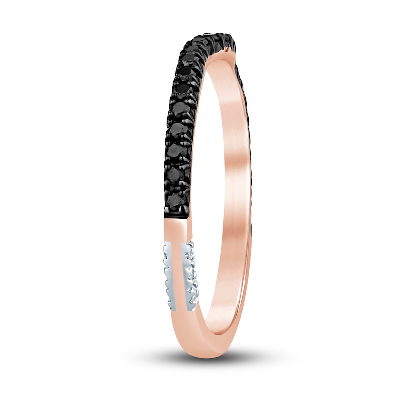 Main Image 2 of Previously Owned Pnina Tornai Black Diamond Contour Anniversary Ring 1/3 ct tw Round 14K Rose Gold