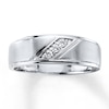 Thumbnail Image 1 of Previously Owned Men's Diamond Anniversary Band 1/10 ct tw Round 14K White Gold