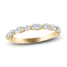 Previously Owned Diamond Anniversary Band 1/2 ct tw Round/Marquise 14K Yellow Gold