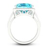 Thumbnail Image 4 of Previously Owned Natural Swiss Blue Topaz Ring 1/6 ct tw Diamonds 10K White Gold