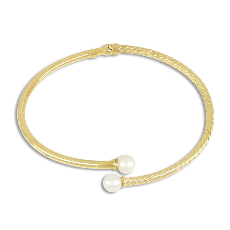 Previously Owned Freshwater Cultured Pearl Bangle Bracelet 14K Yellow Gold