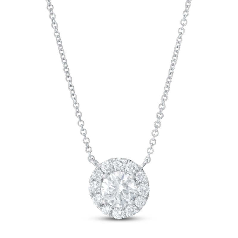 Previously Owned Lab-Created Diamond Necklace 1-1/8 ct tw Round 14K ...