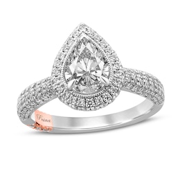 Previously Owned Pnina Tornai The Perfect Pair Diamond Engagement Ring 1-3/4 ct tw Pear-shaped/Round 14K White Gold