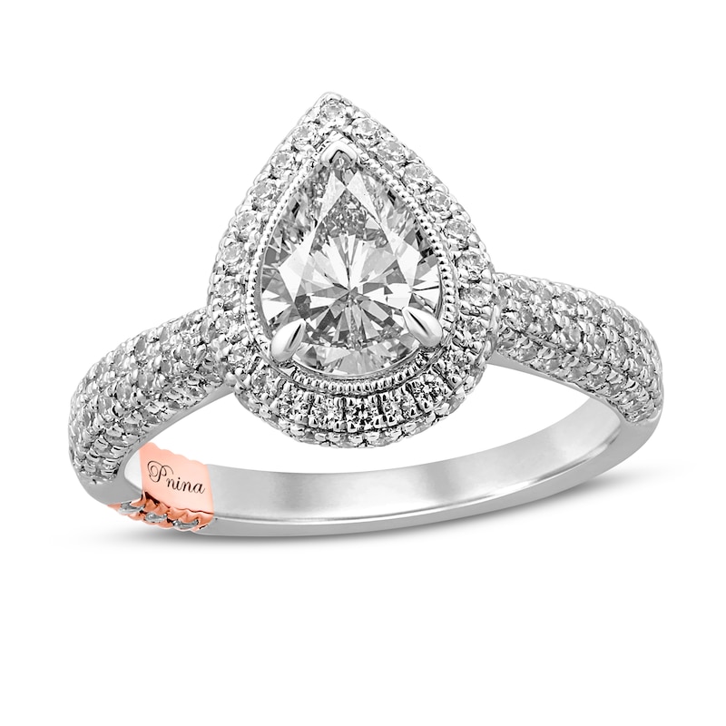 Main Image 1 of Previously Owned Pnina Tornai The Perfect Pair Diamond Engagement Ring 1-3/4 ct tw Pear-shaped/Round 14K White Gold