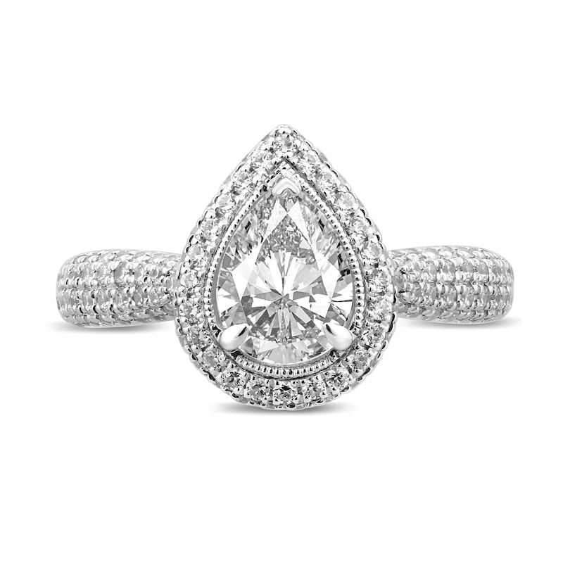 Main Image 3 of Previously Owned Pnina Tornai The Perfect Pair Diamond Engagement Ring 1-3/4 ct tw Pear-shaped/Round 14K White Gold