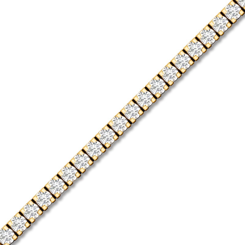 Previously Owned Lab-Created Diamond Tennis Bracelet 1 ct tw Round 14K Yellow Gold 7.25"