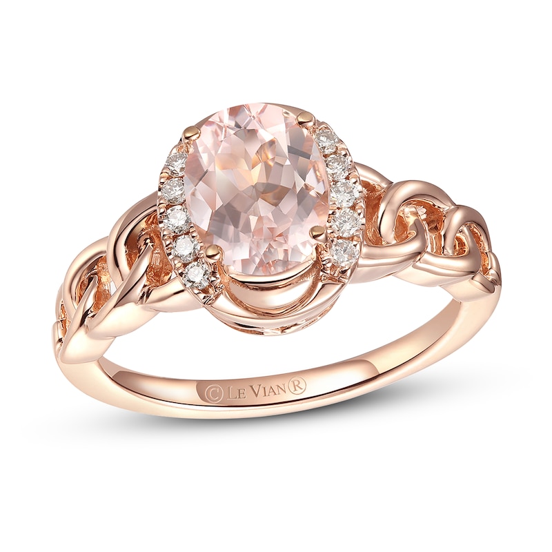 Previously Owned Le Vian Natural Morganite Ring 1/10 ct tw Diamonds 14K Strawberry Gold