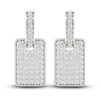 Thumbnail Image 1 of Previously Owned Men's Lab-Created Diamond Drop Earrings 3/4 ct tw Round 14K White Gold