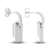 Thumbnail Image 3 of Previously Owned Men's Lab-Created Diamond Drop Earrings 3/4 ct tw Round 14K White Gold