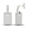 Thumbnail Image 4 of Previously Owned Men's Lab-Created Diamond Drop Earrings 3/4 ct tw Round 14K White Gold