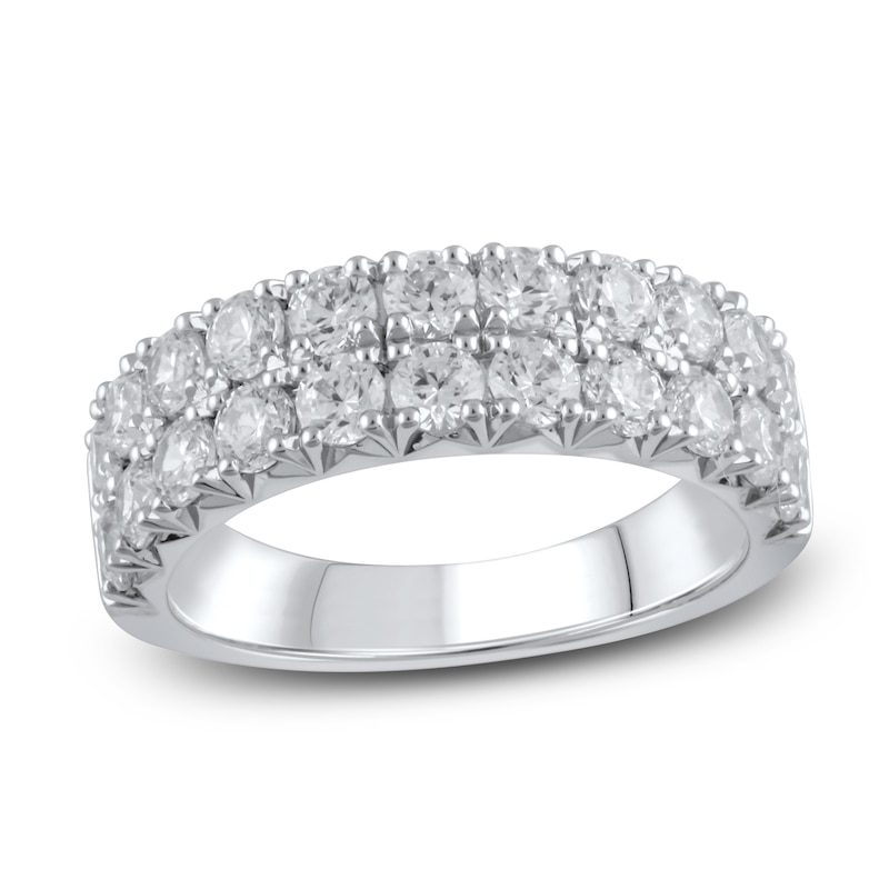 Main Image 1 of Previously Owned Lab-Created Diamond Anniversary Band 2 ct tw Round 14K White Gold