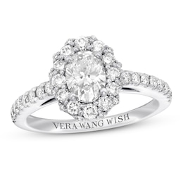 Previously Owned Vera Wang WISH 1-1/2 ct tw Diamond Engagement Ring 14K White Gold