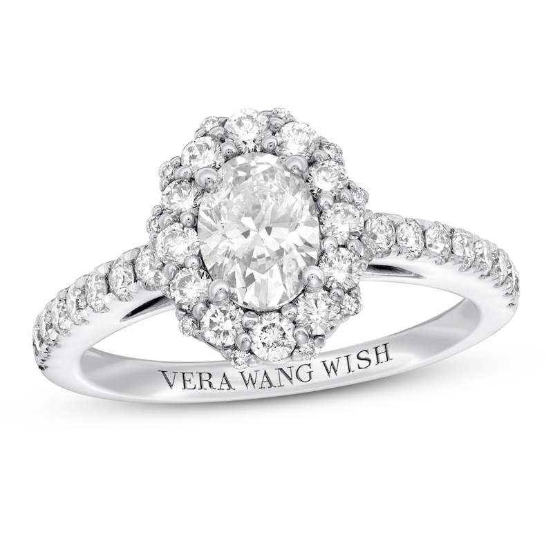 Main Image 1 of Previously Owned Vera Wang WISH 1-1/2 ct tw Diamond Engagement Ring 14K White Gold