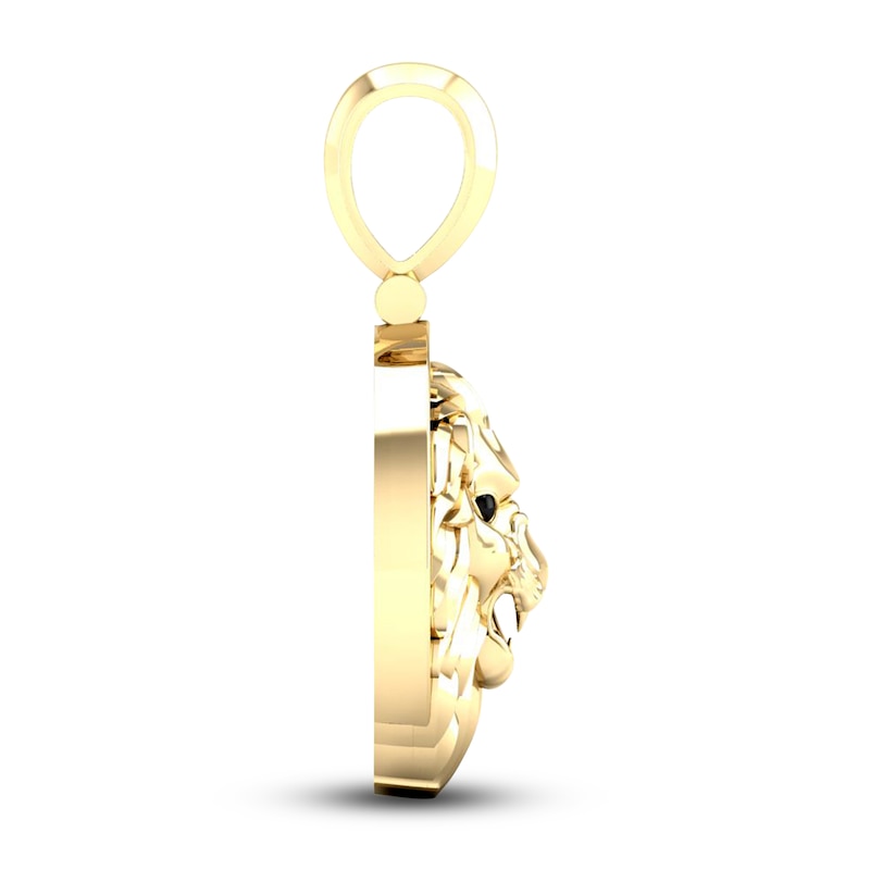 Main Image 2 of Previously Owned Men's 10K Yellow Gold Lion Charm 1/8 ct tw Round Diamonds