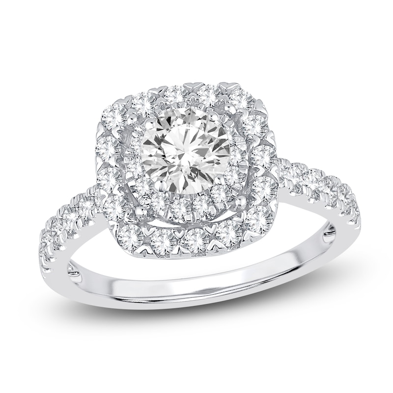 Main Image 1 of Previously Owned Diamond Engagement Ring 1-1/2 ct tw Round 14K White Gold