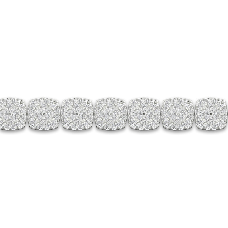 Main Image 1 of Previously Owned Diamond Line Tennis Bracelet 5 ct tw Princess/Round 14K White Gold