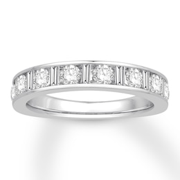 Previously Owned Diamond Anniversary Band 1 ct tw Round/Baguette 14K White Gold