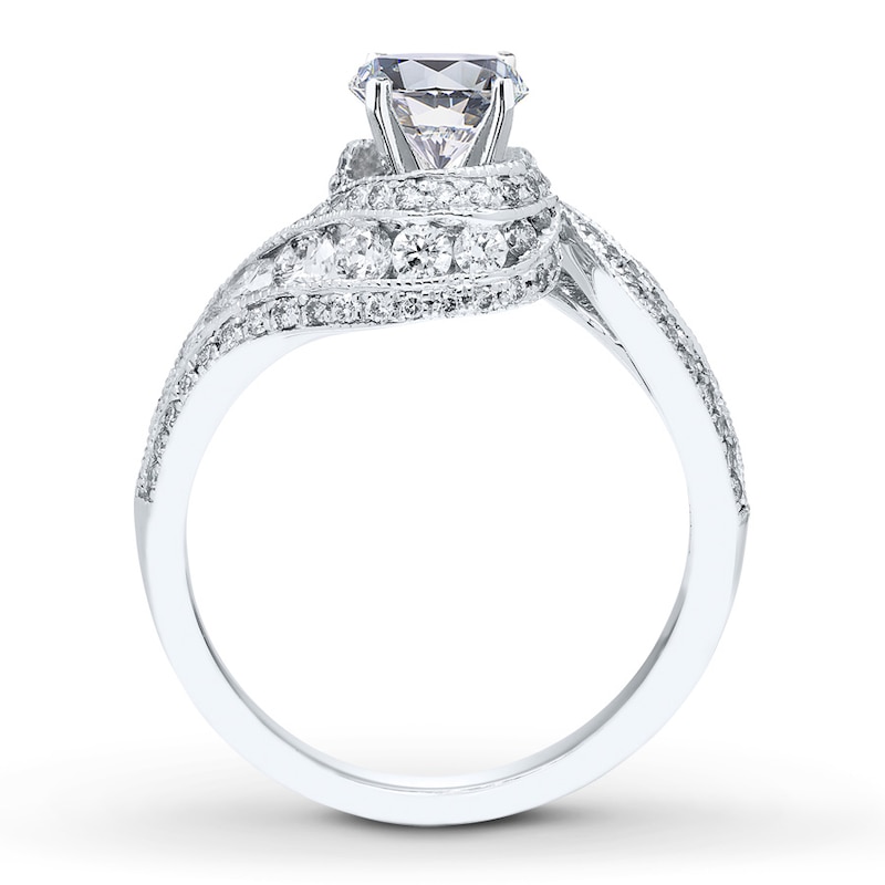 Main Image 2 of Previously Owned Diamond Ring Setting 1-1/5 ct tw Round-cut 14K White Gold