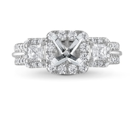 Previously Owned Vera Wang WISH Engagement Ring Setting 1 ct tw Round/Princess 14K White Gold