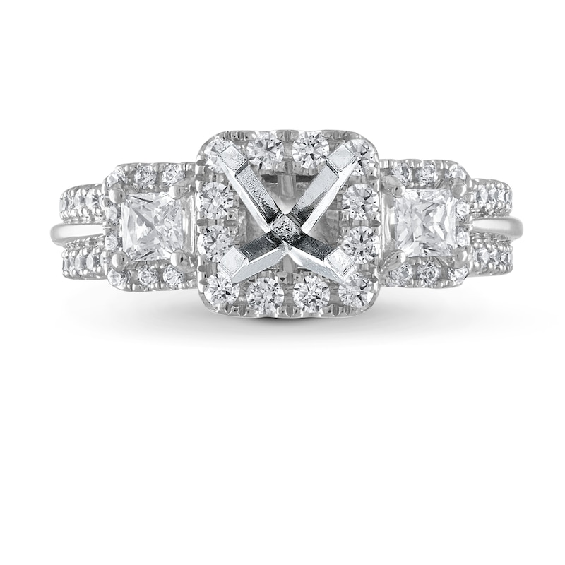 Main Image 1 of Previously Owned Vera Wang WISH Engagement Ring Setting 1 ct tw Round/Princess 14K White Gold