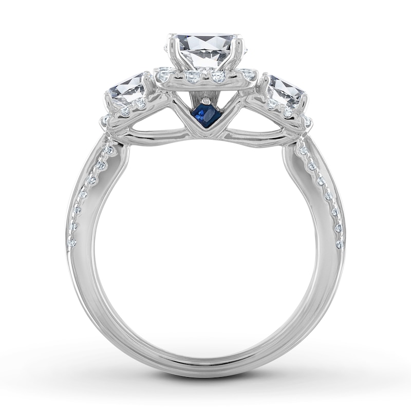 Main Image 2 of Previously Owned Vera Wang WISH Engagement Ring Setting 1 ct tw Round/Princess 14K White Gold