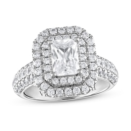 Previously Owned Vera Wang WISH Diamond Engagement Ring 2-1/4 ct tw Emerald-cut 14K White Gold