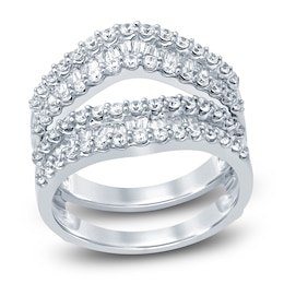 Previously Owned Diamond Anniversary Enhancer Band 1-1/4 ct tw Round/Baguette 14K White Gold