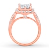 Thumbnail Image 2 of Previously Owned Diamond Ring 2 ct tw Princess/Round 14K Rose Gold