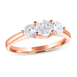 Previously Owned Diamond 3-Stone Ring 1 ct tw Round 14K Rose Gold