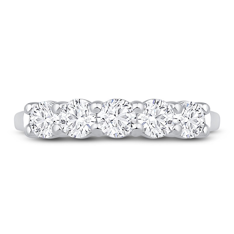 Main Image 3 of Previously Owned Diamond 5-Stone Anniversary Band 1 ct tw Round 14K White Gold