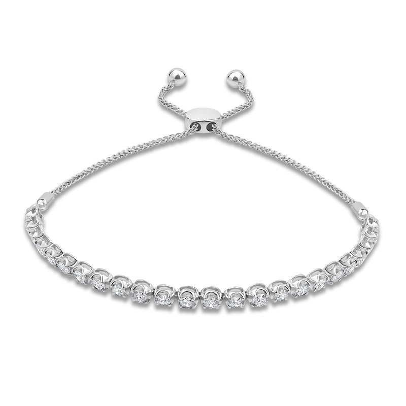 Main Image 1 of Previously Owned Lab-Created Diamond Line Bolo Bracelet 2 ct tw 14K White Gold