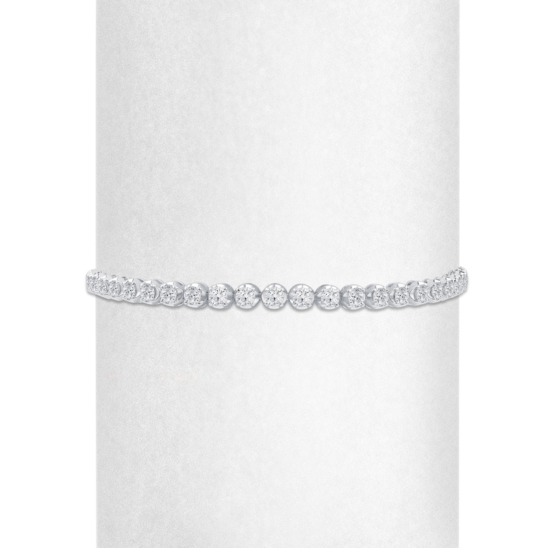 Main Image 2 of Previously Owned Lab-Created Diamond Line Bolo Bracelet 2 ct tw 14K White Gold