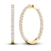 Thumbnail Image 1 of Previously Owned Lab-Created Diamond Hoop Earrings 10 ct tw Round 14K Yellow Gold