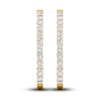 Thumbnail Image 3 of Previously Owned Lab-Created Diamond Hoop Earrings 10 ct tw Round 14K Yellow Gold