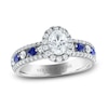 Thumbnail Image 1 of Previously Owned Vera Wang WISH Diamond & Blue Sapphire Engagement Ring 1 ct tw Round 14K White Gold