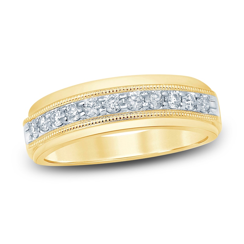 Main Image 1 of Previously Owned Men's Diamond Anniversary Band 1/2 ct tw Round 14K Yellow Gold