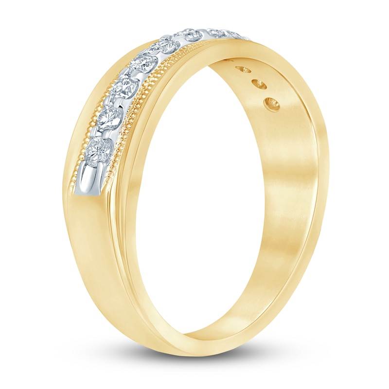 Main Image 2 of Previously Owned Men's Diamond Anniversary Band 1/2 ct tw Round 14K Yellow Gold