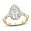 Thumbnail Image 1 of Previously Owned Lab-Created Diamond Engagement Ring 2-1/4 ct tw Pear/Round 14K Yellow Gold