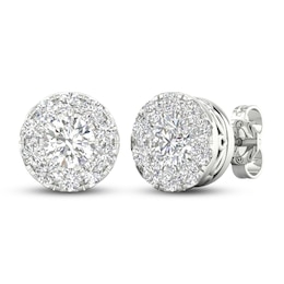 Previously Owned Lab-Created Diamond Stud Earrings 1-1/2 ct tw Round 14K White Gold