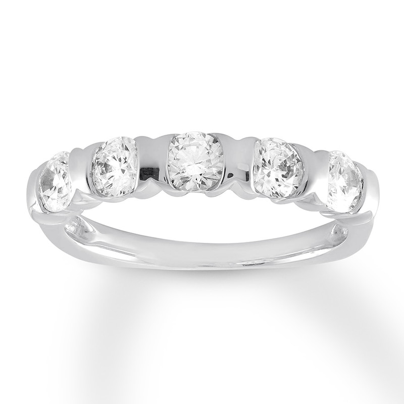 Main Image 1 of Previously Owned Hearts Desire Diamond Anniversary Band 1 ct tw 18K White Gold