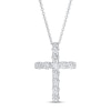 Thumbnail Image 1 of Previously Owned Lab-Created Diamond Cross Necklace 1 ct tw Round 14K White Gold