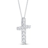 Thumbnail Image 2 of Previously Owned Lab-Created Diamond Cross Necklace 1 ct tw Round 14K White Gold