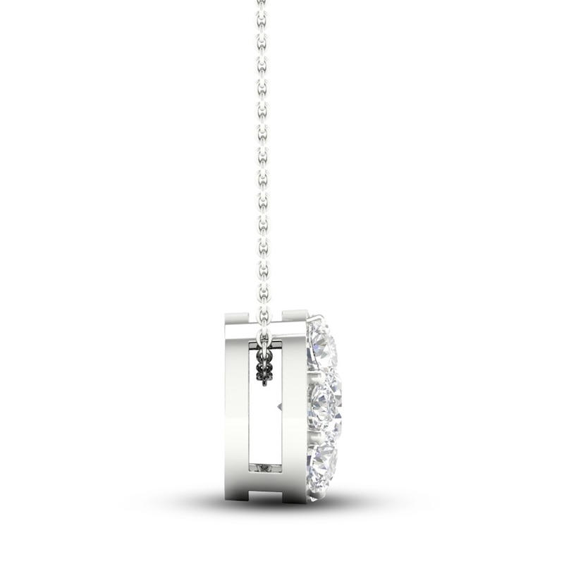 Main Image 3 of Previously Owned Lab-Created Diamond Necklace 7/8 ct tw Round 14K White Gold