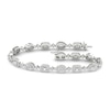 Thumbnail Image 1 of Previously Owned Lab-Created Diamond Tennis Bracelet 5-1/2 ct tw Emerald/Pear/Round 14K White Gold