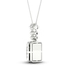 Thumbnail Image 3 of Previously Owned Lab-Created Diamond Pendant Necklace 1-1/2 ct tw Round/Emerald 14K White Gold