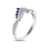 Thumbnail Image 2 of Previously Owned Vera Wang WISH Diamond & Blue Sapphire Contoured Anniversary Ring 1/4 ct tw Round 14K White Gold