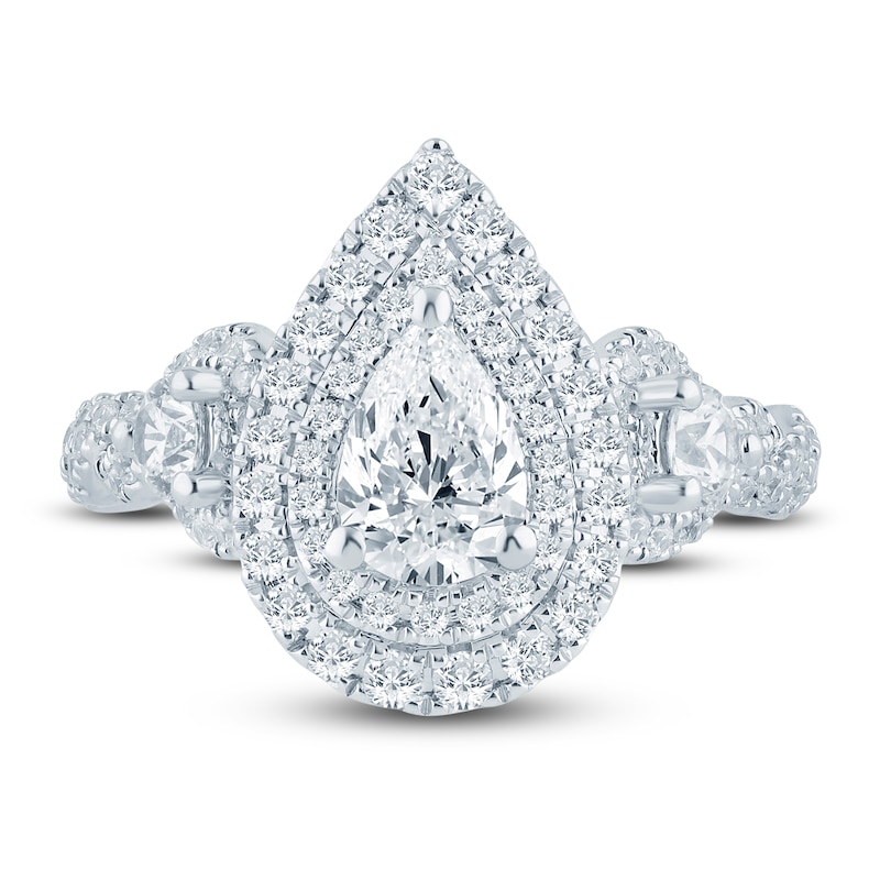 Main Image 3 of Previously Owned Pnina Tornai Diamond Engagement Ring 1-5/8 ct tw Pear/Round 14K White Gold